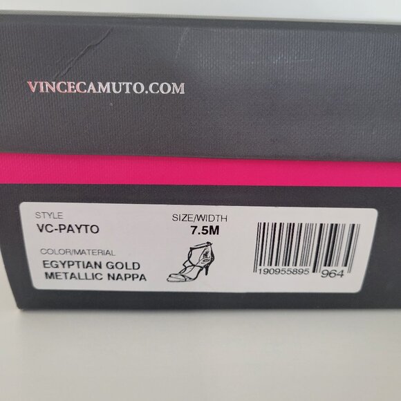 VINCE CAMUTO Sexy Mid Heel VC-PAYTO Sandals in Egyptian Gold ~ Size 7.5M - Picture 11 of 12